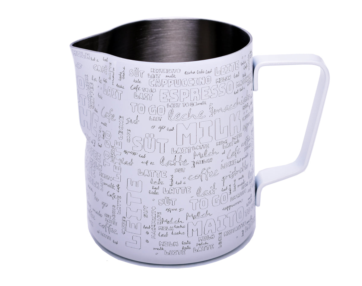 JoeFrex Milchkanne mit Pulverbeschichtung TEXT MILK 0,35l