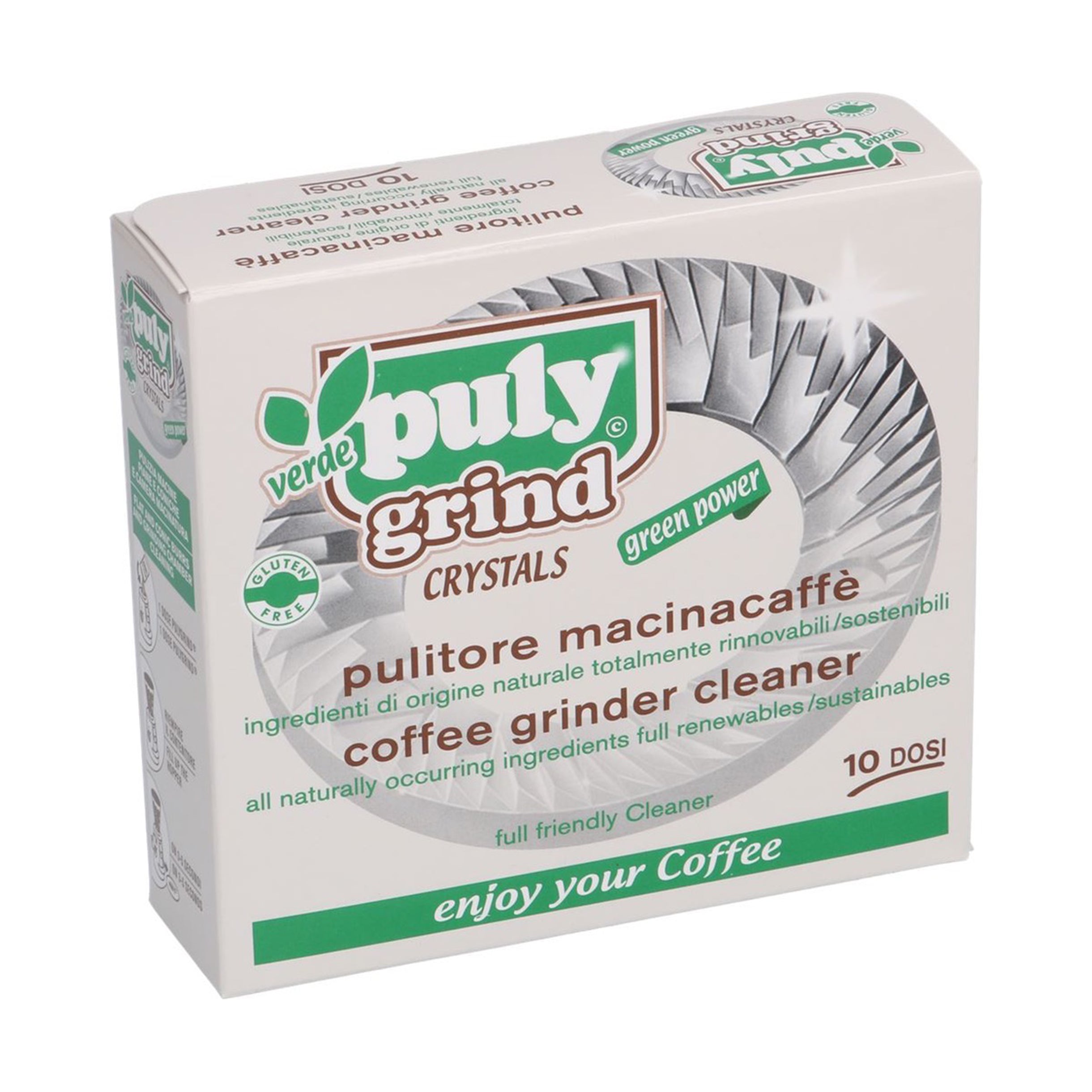 Puly Grind Bio-Koffiemolenreiniger, Kristallen, Puly Grind, 405 g, gemaakt in Italië Puly Grind Bio-Koffiemolenreiniger, Kristallen, Puly Grind, 405 g, gemaakt in Italië